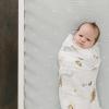 imageLittle Unicorn Premium Crib Sheet  Breathable ampamp SuperSoft Muslin Fabric Watercolor RosesBlue Rainbow