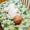 imageLittle Unicorn Premium Crib Sheet  Breathable ampamp SuperSoft Muslin Fabric Watercolor RosesTropical Leaf