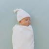 imageLittle Unicorn Premium Stretch Knit Swaddle ampamp Hat Set  UltraSoft with Optimal Stretch for Newborns  Giftable Set Soft BlushWhite