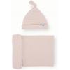 imageLittle Unicorn Premium Stretch Knit Swaddle ampamp Hat Set  UltraSoft with Optimal Stretch for Newborns  Giftable Set Soft BlushSoft Blush