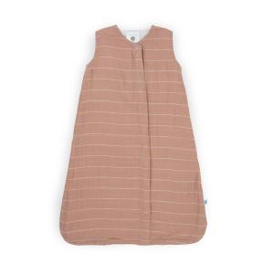 imageLittle Unicorn 06 Month Premium Muslin Sleep Sack 11 TOG  Soft ampamp Breathable Muslin Cotton for safer sleep  2 way zipper Taupe CrossMauve Stripe
