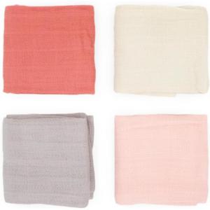 imageLittle Unicorn Cotton Muslin Squares 4 Pack  Nursing Burping Feeding Wiping Spills  Super Soft and Lightweight Blanket for Baby Boys and Girls  275 x 275  White SetRose Petal
