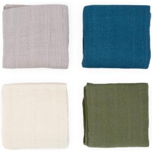 imageLittle Unicorn Cotton Muslin Squares 4 Pack  Nursing Burping Feeding Wiping Spills  Super Soft and Lightweight Blanket for Baby Boys and Girls  275 x 275  White SetFern
