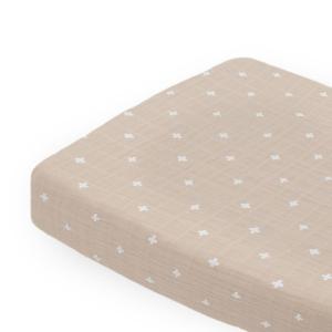 imageLittle Unicorn Premium Changing Pad Cover  Extra Soft ampamp Breathable Muslin Fabric FernTaupe Cross