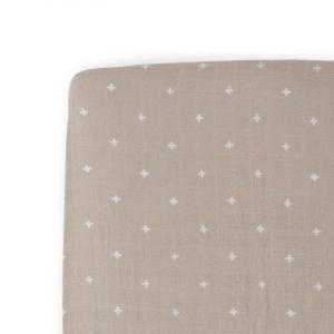 imageLittle Unicorn Premium Crib Sheet  Breathable ampamp SuperSoft Muslin Fabric Watercolor RosesTaupe Cross