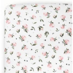 imageLittle Unicorn Premium Stretch Knit Crib Sheet Super Soft with Optimal Stretch Dino PalsWatercolor Rose
