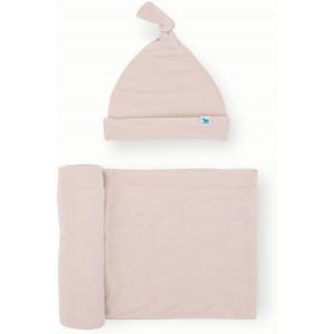 imageLittle Unicorn Premium Stretch Knit Swaddle ampamp Hat Set  UltraSoft with Optimal Stretch for Newborns  Giftable Set Soft BlushSoft Blush