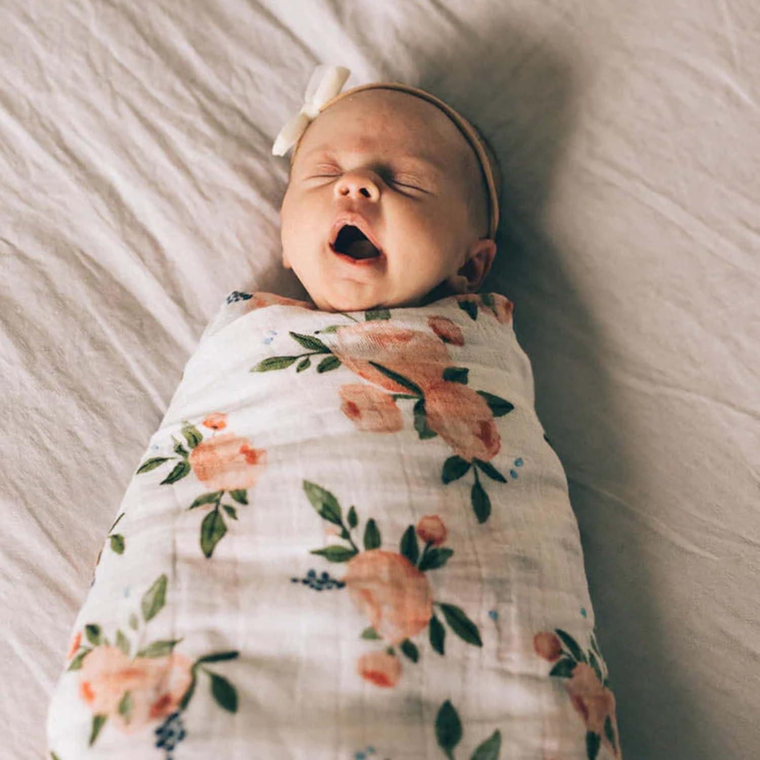 imageLittle Unicorn Premium Cotton Swaddle Baby Blanket  Breathable Fabric  for swaddling Play Nursing ampamp More Shooting StarsWatercolor Roses