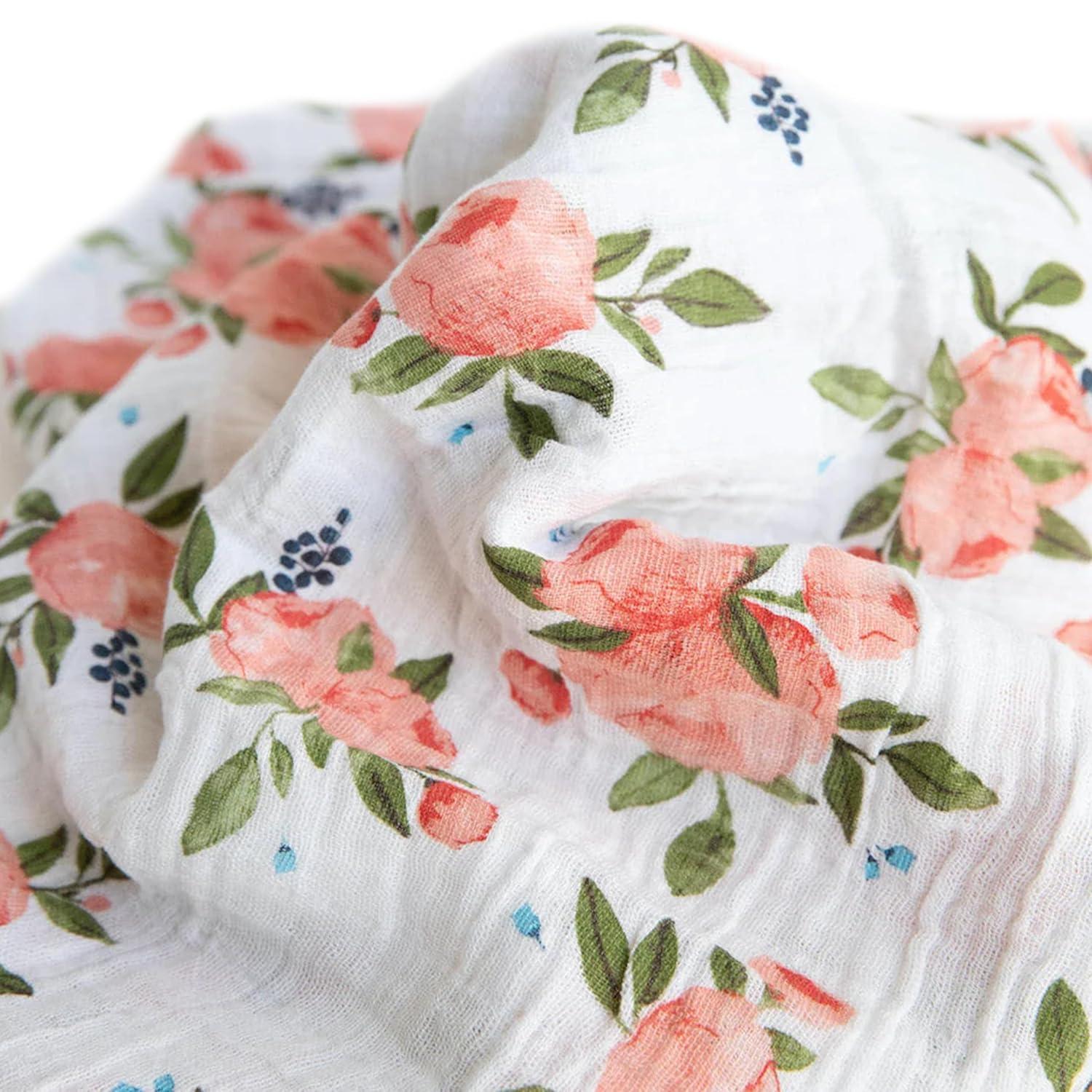 imageLittle Unicorn Premium Cotton Swaddle Baby Blanket  Breathable Fabric  for swaddling Play Nursing ampamp More Shooting StarsWatercolor Roses