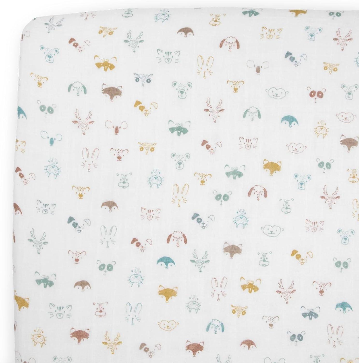 imageLittle Unicorn Toddler Bedding 3Piece Set  Super Soft ampamp Breathable Muslin Fabric  for Convertible Cribs ampamp Toddler Beds WhalesWatercolor Critters