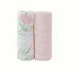 imageLittle Unicorn  Blush Peony Deluxe Swaddle Set  Set of 2  100 Rayon Muslin from Bamboo  Super Soft  Newborns and Infants  Large 47 x 47  Machine Washable