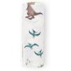 imageLittle Unicorn Large Stretch Knit Swaddle Blanket 2 Pack Super Soft with Optimal Stretch for swaddling  Giftable Set Dino PalsDino Pals