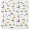 imageLittle Unicorn Large Stretch Knit Swaddle Blanket 2 Pack Super Soft with Optimal Stretch for swaddling  Giftable Set Dino PalsDino Pals