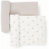 imageLittle Unicorn Large Stretch Knit Swaddle Blanket 2 Pack Super Soft with Optimal Stretch for swaddling  Giftable Set Dino PalsGrey Cross