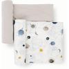 imageLittle Unicorn Large Stretch Knit Swaddle Blanket 2 Pack Super Soft with Optimal Stretch for swaddling  Giftable Set Dino PalsPlanets