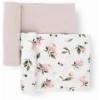 imageLittle Unicorn Large Stretch Knit Swaddle Blanket 2 Pack Super Soft with Optimal Stretch for swaddling  Giftable Set Dino PalsWatercolor Rose