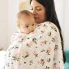 imageLittle Unicorn Large Stretch Knit Swaddle Blanket 2 Pack Super Soft with Optimal Stretch for swaddling  Giftable Set Dino PalsWatercolor Rose