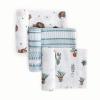 imageLittle Unicorn Premium Cotton Swaddle Baby Blanket  Breathable Fabric  for swaddling Play Nursing ampamp More Shooting StarsBison