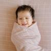 imageLittle Unicorn Premium Cotton Swaddle Baby Blanket  Breathable Fabric  for swaddling Play Nursing ampamp More Shooting StarsMauve Stripe