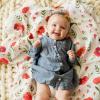 imageLittle Unicorn Premium Cotton Swaddle Baby Blanket  Breathable Fabric  for swaddling Play Nursing ampamp More Shooting StarsSummer Poppy