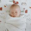 imageLittle Unicorn Premium Cotton Swaddle Baby Blanket  Breathable Fabric  for swaddling Play Nursing ampamp More Shooting StarsTan Gingham