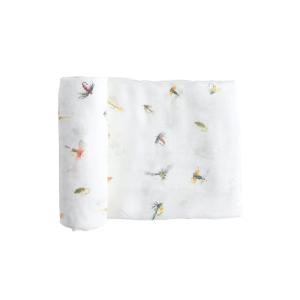imageLittle Unicorn  Gone Fishing Deluxe Swaddle  Single  100 Rayon Muslin from Bamboo  Super Soft  Newborns and Infants  Large 47 x 47  Machine Washable