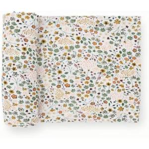 imageLittle Unicorn Large Stretch Knit Swaddle Blanket 2 Pack Super Soft with Optimal Stretch for swaddling  Giftable Set Dino PalsPressed Petals