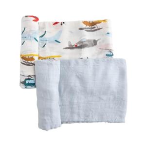 imageLittle Unicorn Premium Cotton Swaddle Baby Blanket  Breathable Fabric  for swaddling Play Nursing ampamp More Shooting StarsAir Show