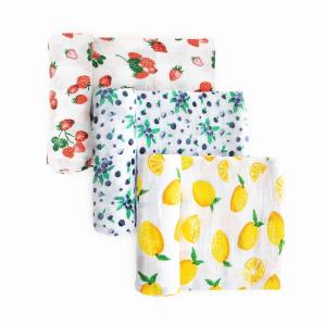imageLittle Unicorn Premium Cotton Swaddle Baby Blanket  Breathable Fabric  for swaddling Play Nursing ampamp More Shooting StarsBerry Lemonade