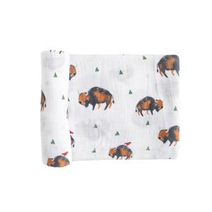 imageLittle Unicorn Premium Cotton Swaddle Baby Blanket  Breathable Fabric  for swaddling Play Nursing ampamp More Shooting StarsBison