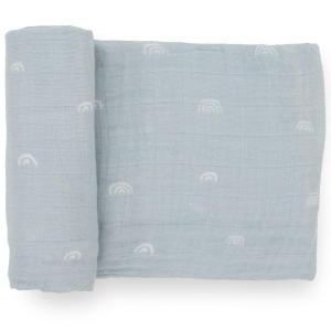 imageLittle Unicorn Premium Cotton Swaddle Baby Blanket  Breathable Fabric  for swaddling Play Nursing ampamp More Shooting StarsBlue Rainbow