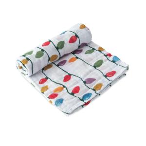 imageLittle Unicorn Premium Cotton Swaddle Baby Blanket  Breathable Fabric  for swaddling Play Nursing ampamp More Shooting StarsChristmas Bulbs