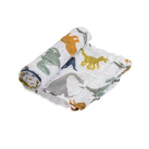 imageLittle Unicorn Premium Cotton Swaddle Baby Blanket  Breathable Fabric  for swaddling Play Nursing ampamp More Shooting StarsDino Friends