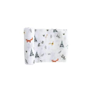 imageLittle Unicorn Premium Cotton Swaddle Baby Blanket  Breathable Fabric  for swaddling Play Nursing ampamp More Shooting StarsForest Friends