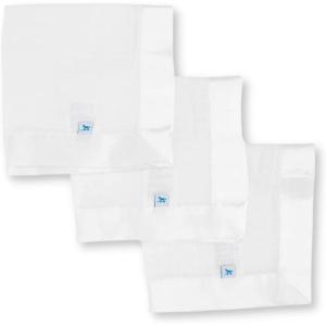 imageLittle Unicorn Security Blankets 3 Pack  100 Cotton Muslin with Satin Border Super Soft and Breathable  Baby Infant Toddler  Lovey for Boys and Girls  White