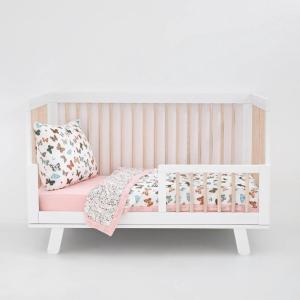 imageLittle Unicorn Toddler Bedding 3Piece Set  Super Soft ampamp Breathable Muslin Fabric  for Convertible Cribs ampamp Toddler Beds WhalesButterflies