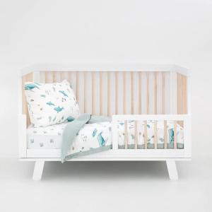 imageLittle Unicorn Toddler Bedding 3Piece Set  Super Soft ampamp Breathable Muslin Fabric  for Convertible Cribs ampamp Toddler Beds WhalesWhales
