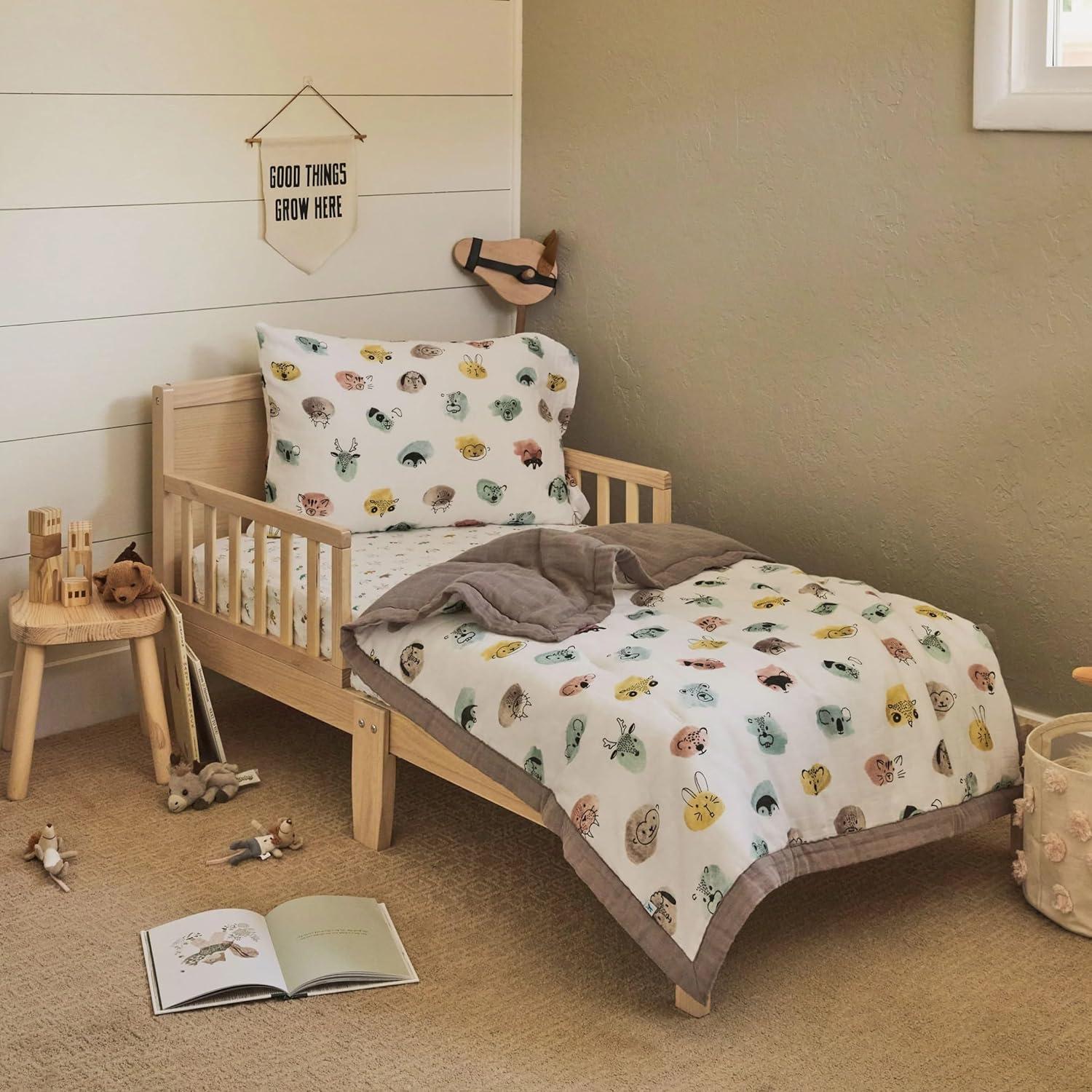 imageLittle Unicorn Lofty Comforter Blanket  Super Soft ampamp Breathable Muslin Fabric Great for Play ampamp Bedtime Blanket Blast OffWatercolor Critters