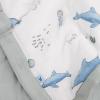 imageLittle Unicorn Lofty Comforter Blanket  Super Soft ampamp Breathable Muslin Fabric Great for Play ampamp Bedtime Blanket Blast OffWhales