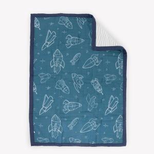 imageLittle Unicorn Lofty Comforter Blanket  Super Soft ampamp Breathable Muslin Fabric Great for Play ampamp Bedtime Blanket Blast OffBlast Off