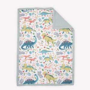 imageLittle Unicorn Lofty Comforter Blanket  Super Soft ampamp Breathable Muslin Fabric Great for Play ampamp Bedtime Blanket Blast OffBoho Dino