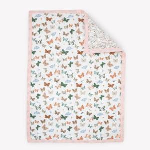 imageLittle Unicorn Lofty Comforter Blanket  Super Soft ampamp Breathable Muslin Fabric Great for Play ampamp Bedtime Blanket Blast OffButterflies