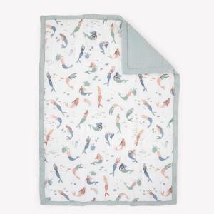 imageLittle Unicorn Lofty Comforter Blanket  Super Soft ampamp Breathable Muslin Fabric Great for Play ampamp Bedtime Blanket Blast OffMermaid Party