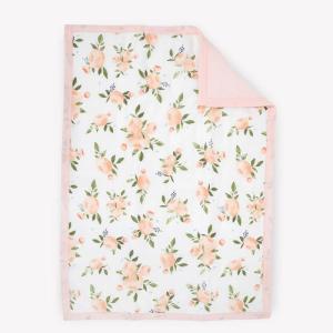 imageLittle Unicorn Lofty Comforter Blanket  Super Soft ampamp Breathable Muslin Fabric Great for Play ampamp Bedtime Blanket Blast OffWatercolor Roses Grande