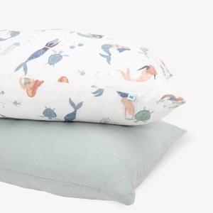 imageLittle Unicorn Standard Pillowcase 2 Pack  Super Soft ampamp Breathable Muslin Fabric  Snug Envelope Closure Mermaid PartyMermaid Party