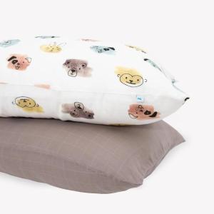 imageLittle Unicorn Standard Pillowcase 2 Pack  Super Soft ampamp Breathable Muslin Fabric  Snug Envelope Closure Mermaid PartyWatercolor Critters