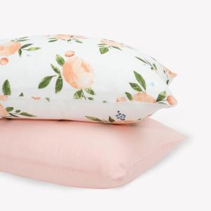 imageLittle Unicorn Standard Pillowcase 2 Pack  Super Soft ampamp Breathable Muslin Fabric  Snug Envelope Closure Mermaid PartyWatercolor Roses Grande