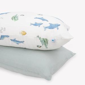 imageLittle Unicorn Standard Pillowcase 2 Pack  Super Soft ampamp Breathable Muslin Fabric  Snug Envelope Closure Mermaid PartyWhales