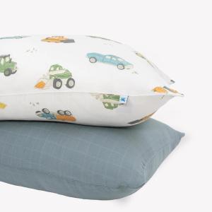 imageLittle Unicorn Standard Pillowcase 2 Pack  Super Soft ampamp Breathable Muslin Fabric  Snug Envelope Closure Mermaid PartyWork Trucks