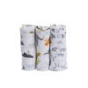 imageLittle Unicorn Cotton Muslin Swaddle Blankets set Of 3  Dino Friends Blue Green Navy
